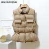 Women Short Sleeveless Vest Jacket Lightweight Waistcoat Gilets Windbreaker Down Coat