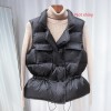 Women Short Sleeveless Vest Jacket Lightweight Waistcoat Gilets Windbreaker Down Coat