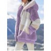 Women Coat Stitching Plaid Ladies Clothes Hooded Zipper Coat Women Jacket