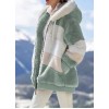 Women Coat Stitching Plaid Ladies Clothes Hooded Zipper Coat Women Jacket