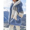 Women Coat Stitching Plaid Ladies Clothes Hooded Zipper Coat Women Jacket