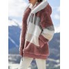 Women Coat Stitching Plaid Ladies Clothes Hooded Zipper Coat Women Jacket