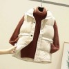 Women Sleeveless Mandarin Collar Vest Winter Plus Size Down Cotton Padded Jacket 