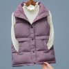 Women Sleeveless Mandarin Collar Vest Winter Plus Size Down Cotton Padded Jacket 