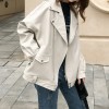 New Faux Leather Jacket Women PU Loose Motorcycle Jackets Streetwear Oversized Coat