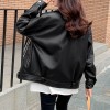 New Faux Leather Jacket Women PU Loose Motorcycle Jackets Streetwear Oversized Coat