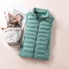Women 90% White Ultra Light Duck Down Vest   Jacket High collar Sleeveless Coat