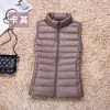 Women 90% White Ultra Light Duck Down Vest   Jacket High collar Sleeveless Coat