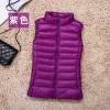 Women 90% White Ultra Light Duck Down Vest   Jacket High collar Sleeveless Coat