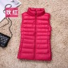 Women 90% White Ultra Light Duck Down Vest   Jacket High collar Sleeveless Coat