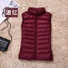 Women 90% White Ultra Light Duck Down Vest   Jacket High collar Sleeveless Coat