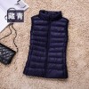 Women 90% White Ultra Light Duck Down Vest   Jacket High collar Sleeveless Coat