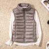 Women 90% White Ultra Light Duck Down Vest   Jacket High collar Sleeveless Coat