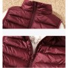 Women 90% White Ultra Light Duck Down Vest   Jacket High collar Sleeveless Coat