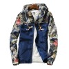 Women Hooded Jackets Floral Windbreaker Basic Jackets Coats Zipper Lightweight Jackets 