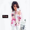 Women Long Sleeve  Zipper Print Bomber Jacket Casual Pocket Slim Outwears Plus Size