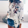 Women Long Sleeve  Zipper Print Bomber Jacket Casual Pocket Slim Outwears Plus Size