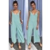 Women Rompers Clothes Loose Linen Jumpsuit Sleeveless Backless Trousers Overalls