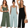 Women Rompers Clothes Loose Linen Jumpsuit Sleeveless Backless Trousers Overalls