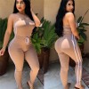  Women Off Shoulder Jumpsuits New Ladies Lace Up Solid Loose Elastic Bodysuits