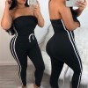  Women Off Shoulder Jumpsuits New Ladies Lace Up Solid Loose Elastic Bodysuits