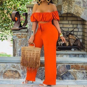 Women Off Shoulder Cut Out Jumpsuit Wide Leg Overalls Boho Jumpsuits