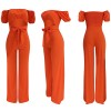 Women Off Shoulder Cut Out Jumpsuit Wide Leg Overalls Boho Jumpsuits