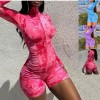  Women Print Playsuit Women Rompers Sleeveless Sport Slim Playsuit Women Clothes