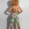 Tie Dyeing Print Backless Jumpsuit New Women Sleeveless Strap Playsuit Shorts