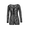 New Women Sexy Adult Jumpsuit Sleepwear Lace Hollow V Neck Bodycon Bodysuit 