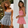 Women Flowers Print Mini Vintage Boho Bohemian Beach Short Casual Sundress