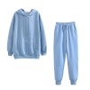 Winter Women tracksuit thick fleece 100% cotton suit 2 pieces sets hoodies sweatshirt 