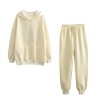 Winter Women tracksuit thick fleece 100% cotton suit 2 pieces sets hoodies sweatshirt 