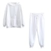 Winter Women tracksuit thick fleece 100% cotton suit 2 pieces sets hoodies sweatshirt 