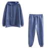 Winter Women tracksuit thick fleece 100% cotton suit 2 pieces sets hoodies sweatshirt 