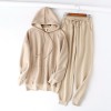Winter Women tracksuit thick fleece 100% cotton suit 2 pieces sets hoodies sweatshirt 