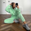 Women Sports 2 Pieces Set Sweatshirts Pullover Sweatpants Trousers Outfits Tracksuit