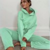 Women Sports 2 Pieces Set Sweatshirts Pullover Sweatpants Trousers Outfits Tracksuit