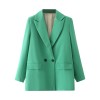 Women's Blazer Jacket Casual Solid Color Double-breasted Pocket Decorative Coat