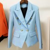 New Fashion Designer Blazer Jacket Women's Classic Double Breasted Blazer