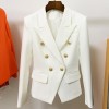 New Fashion Designer Blazer Jacket Women's Classic Double Breasted Blazer