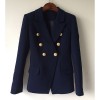 New Fashion Designer Blazer Jacket Women's Classic Double Breasted Blazer