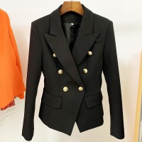 New Fashion Designer Blazer Jacket Women's Classic Double Breasted Blazer