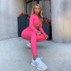 Women 2 Piece Set Long Sleeve Crop Tops Tshirt Leggings Pants Bodycon Sport Fitness Tracksuit