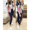 Two Piece Set Outfits Women Tracksuit Zipper Top Pants Casual Sport Suit 2 Piece Set