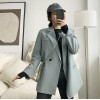 Solid Color Blazer Women Jacket Korean Style Loose V-neck Long Sleeve Cardigan