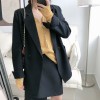 Solid Color Blazer Women Jacket Korean Style Loose V-neck Long Sleeve Cardigan