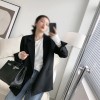 Solid Color Blazer Women Jacket Korean Style Loose V-neck Long Sleeve Cardigan