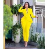 New Women Tracksuit Full Sleeve Ruffles Blazers Pants Two Piece Set Office Lady Outfits 