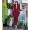 New Women Tracksuit Full Sleeve Ruffles Blazers Pants Two Piece Set Office Lady Outfits 